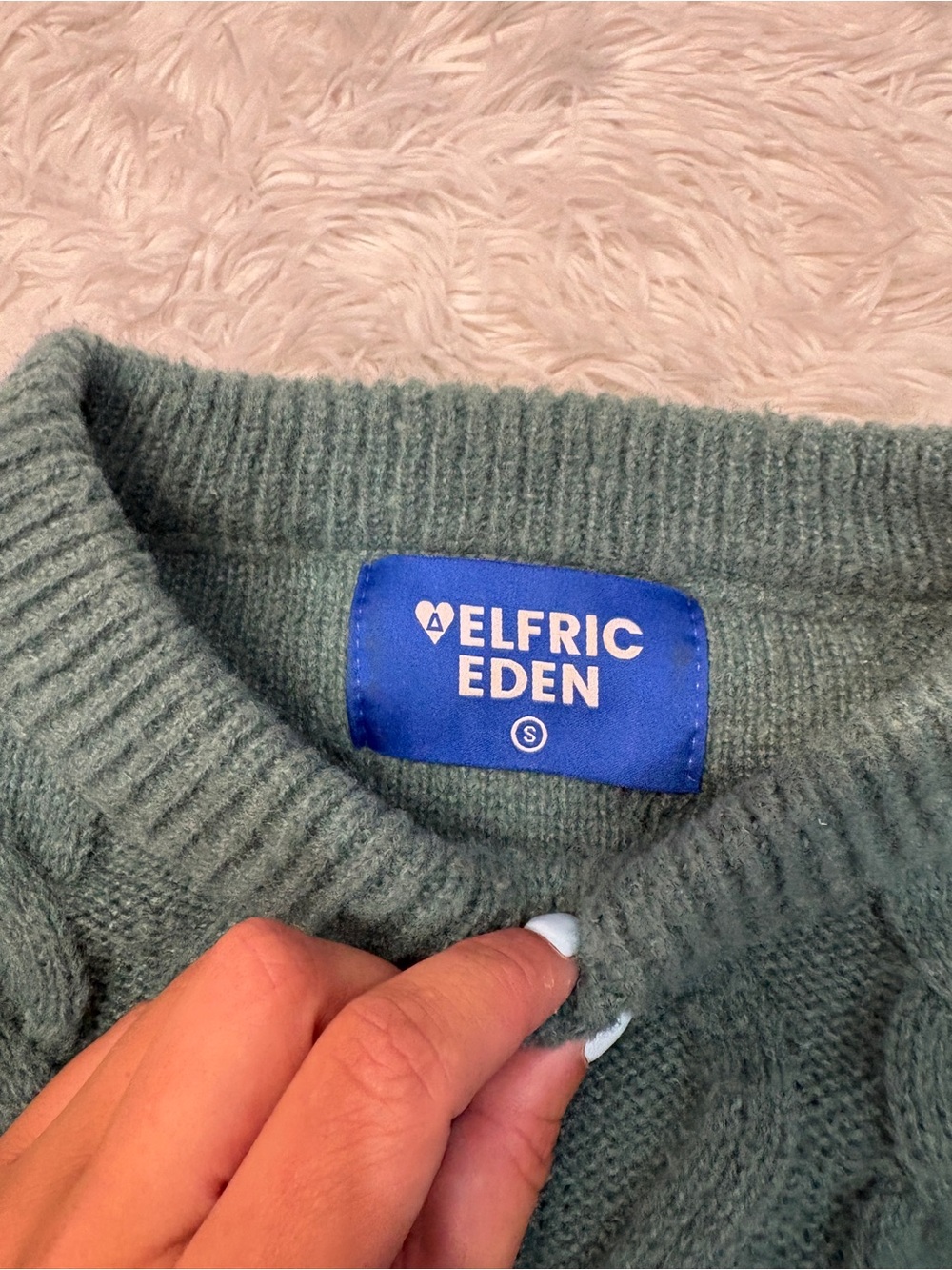Aelfric Eden Cable Knit Sweater Green - Picture 3 of 5